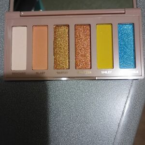 Vibrant Eyeshadow Palette with Gold and Blue Shades